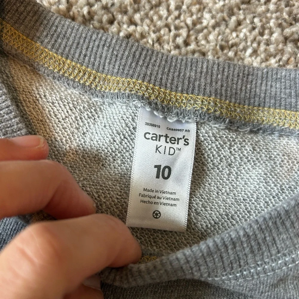 Girls Carters Kids graphic grey crew neck sweatshirt